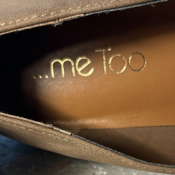 Me Too NWOT SZ 7.5 Tan Suede Penny Loafer Preppy Academia Modern Essential - Picture 8 of 8